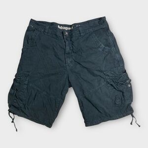 Men's Black Cargo Shorts Size 36 Casual with‎ Utility Pockets